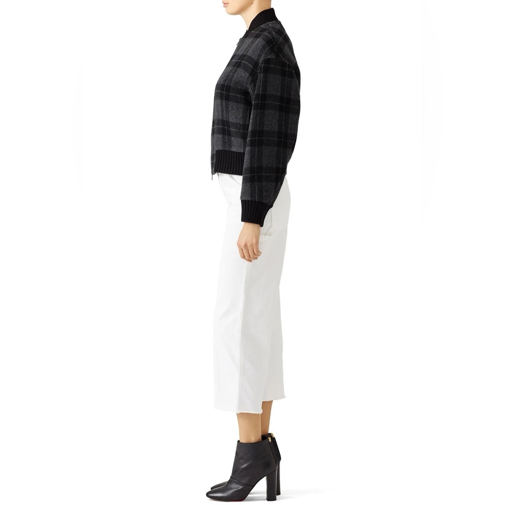 Vince Plaid Bomber Jacket - Black and Gray - Picture 5 of 9